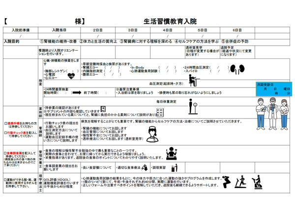 生活習慣病 患者スケジュール